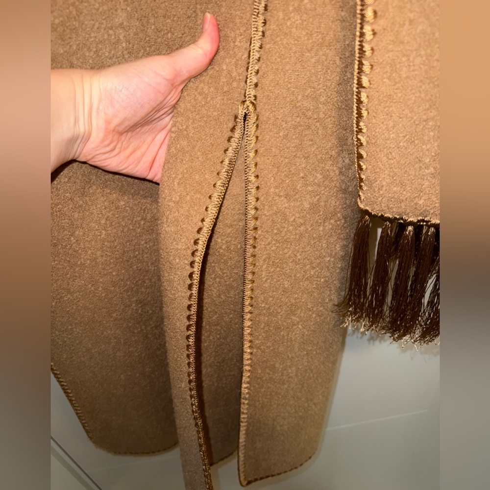 Toteme Embroidered Scarf Coat, 34, Camel - Picture 9 of 16